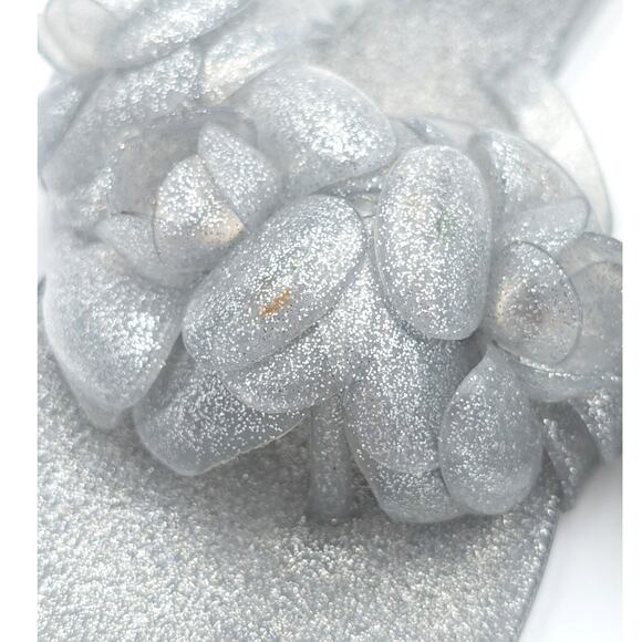 Jeffrey Campbell Fleuris Jelly Flip Flop Thong Sandal Silver Size US8 EU39 - Picture 6 of 8